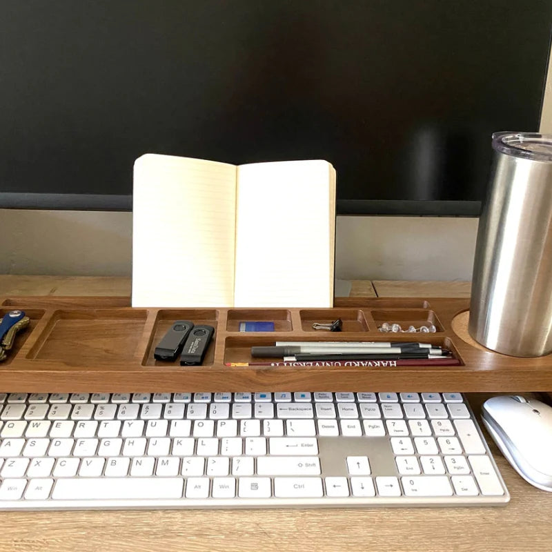 Walnut Wood Desktop Organizer