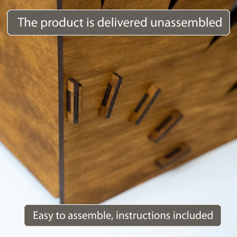 Multi-Tier Wooden Document & Stationery Organizer