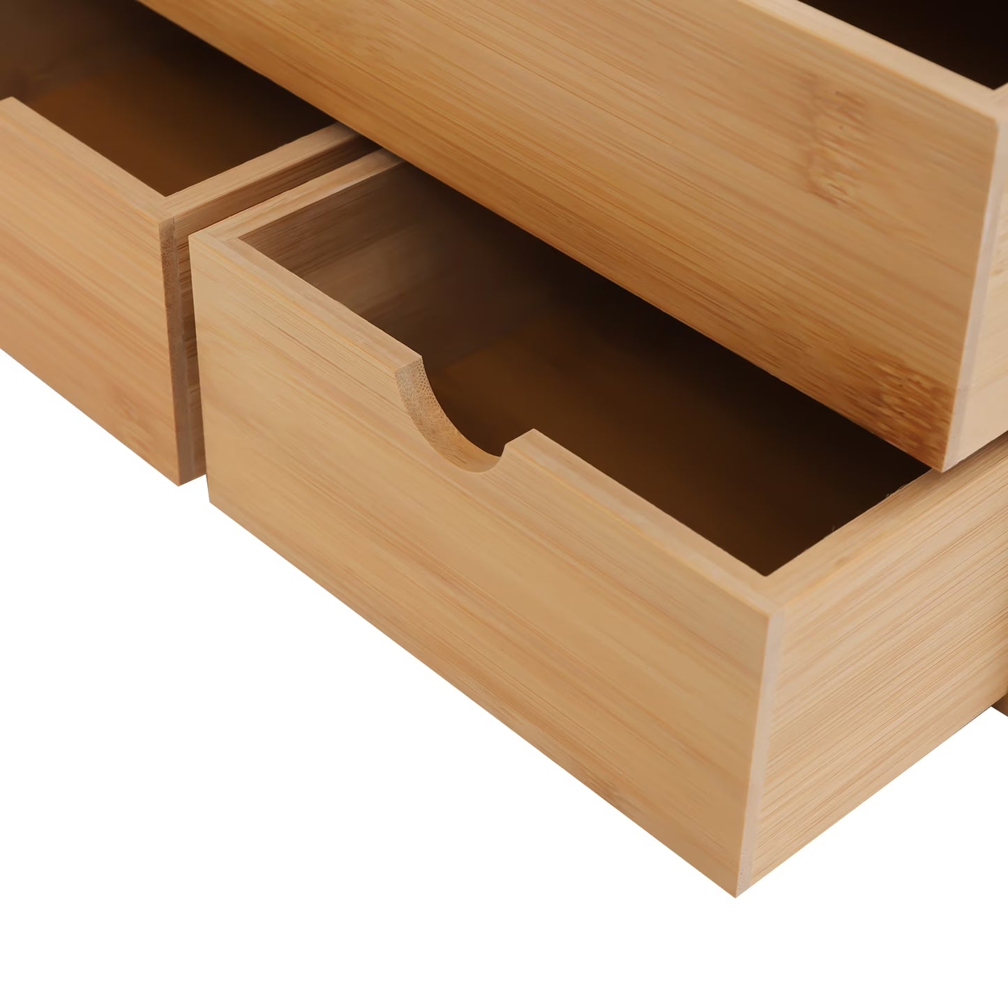 Bamboo Desktop Organizer with 3 Drawers.