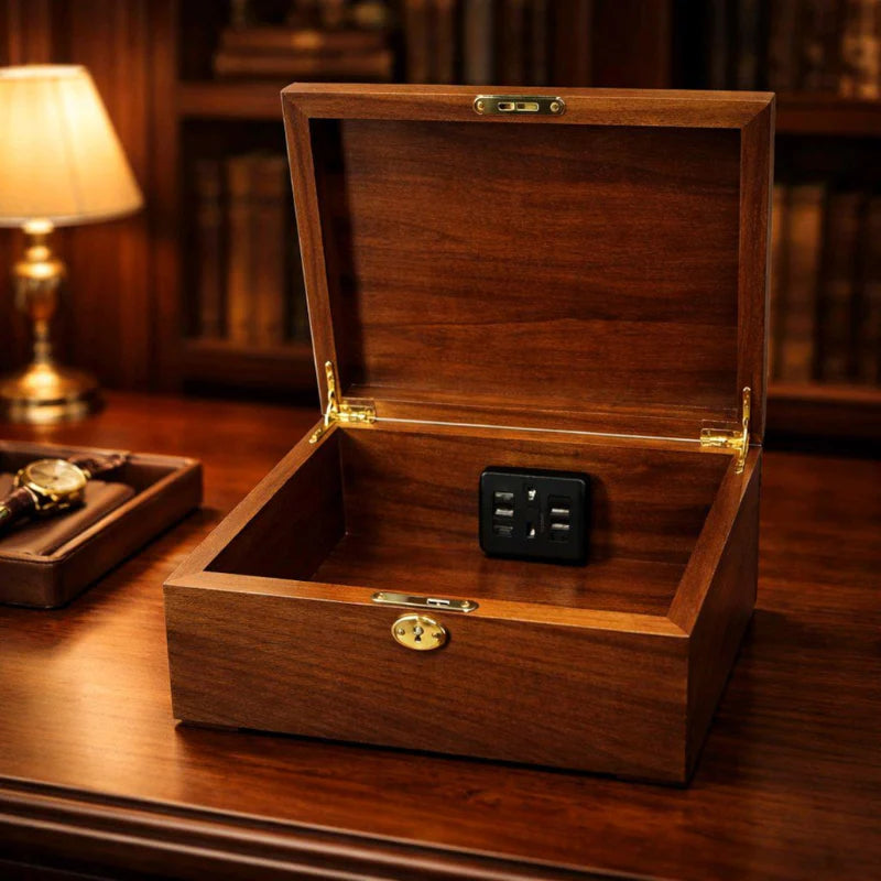 Acacia Wood Locking Charging Station