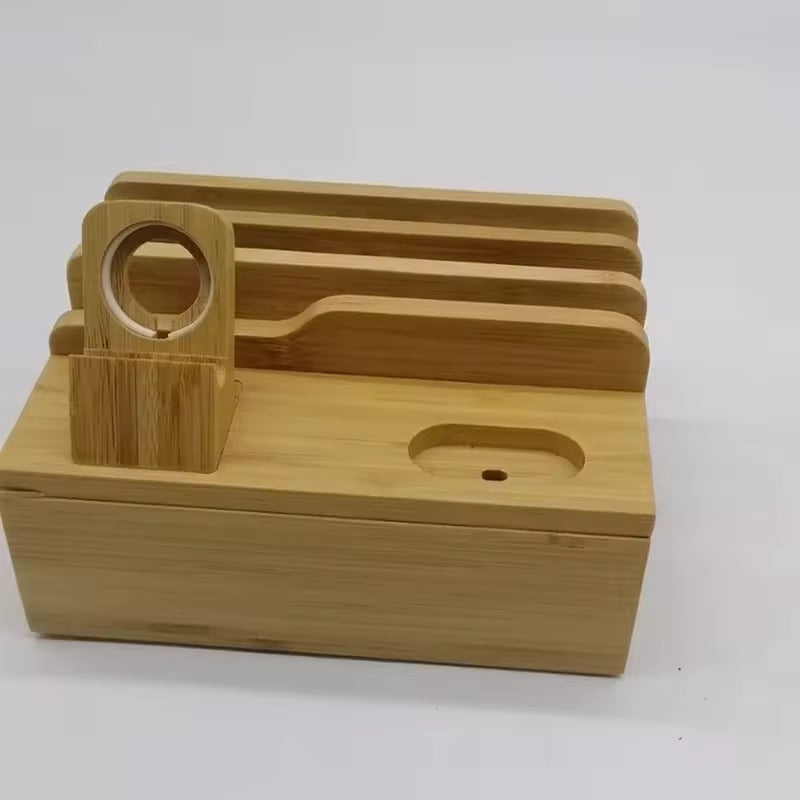 Bamboo Charging Organizer Cord for Phones Desk